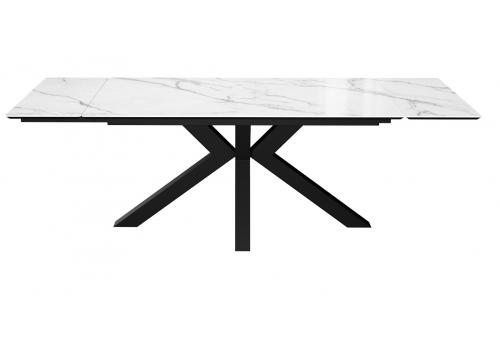  Стол DikLine SFE160 Керамика Tianshan White (белый полуглянец)/подстолье черное/опоры черные (2 уп.), фото 4 