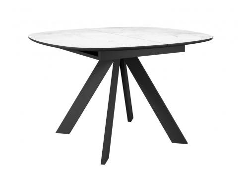  Стол DikLine BK100 Керамика Белый мрамор/подстолье черное/опоры черные, фото 1 