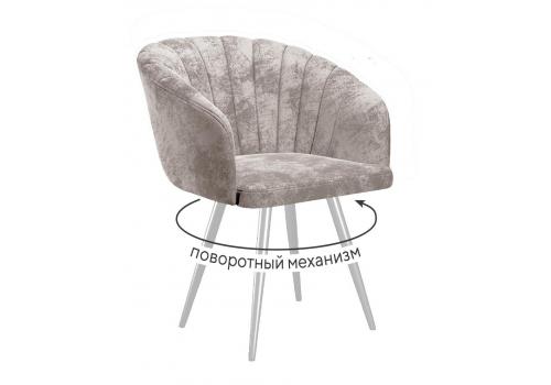  Стул DikLine 442 поворотный, M02 бежевый, ножки белые, фото 1 