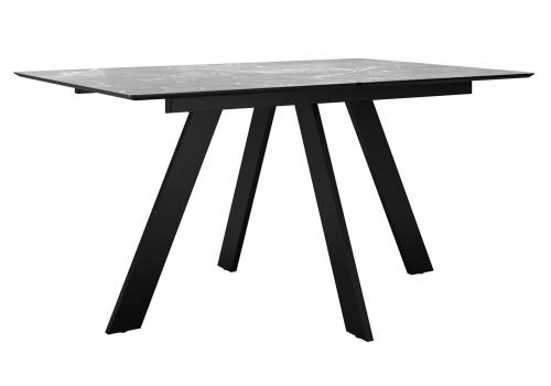  Стол DikLine DKD140, керамика 140(180)х80, мрамор серый матовый, опоры черные (2 уп.), фото 1 
