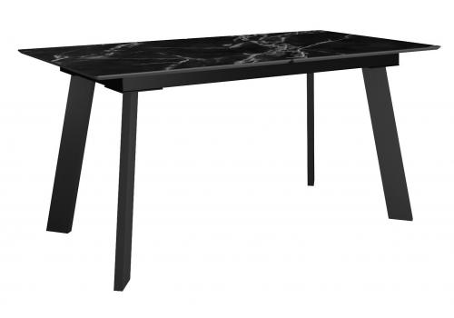  Стол DikLine DKH160, керамика 160(200)х90, мрамор черный матовый, опоры черные (2 уп.), фото 1 
