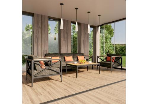  Лаунж зона ВЕРИТА темно-серая (маренго) - каркас карбон - столик тик, фото 1 