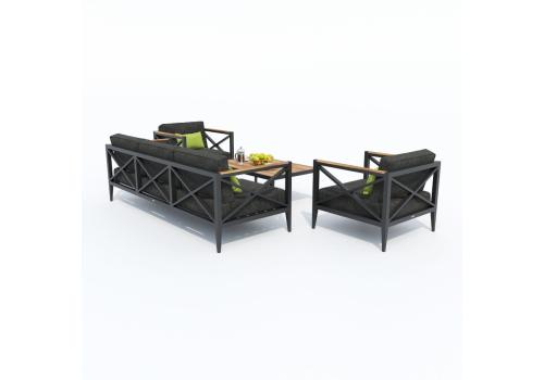  Лаунж зона ВЕРИТА темно-серая (маренго) - каркас карбон - столик тик, фото 6 