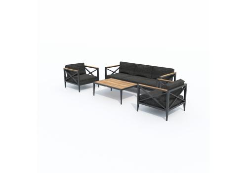  Лаунж зона ВЕРИТА темно-серая (маренго) - каркас карбон - столик тик, фото 8 