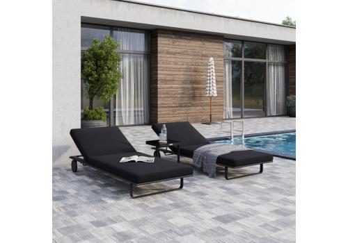  Шезлонг КОСТА на колесах черный - каркас карбон, фото 2 