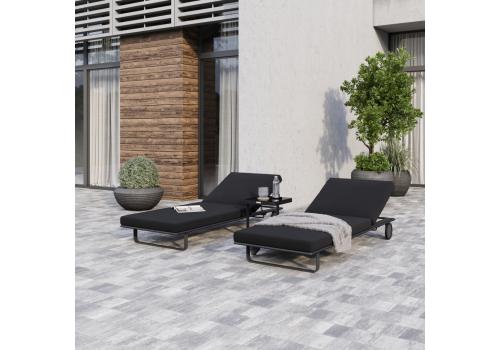  Шезлонг КОСТА на колесах черный - каркас карбон, фото 3 