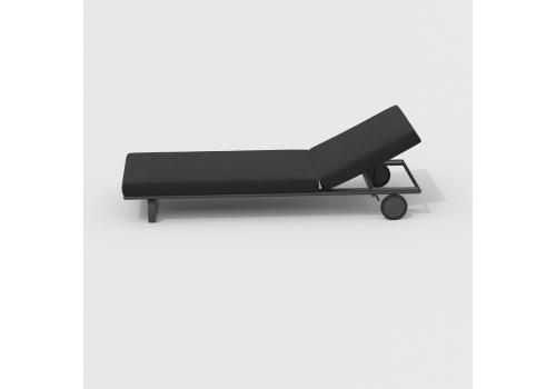  Шезлонг КОСТА на колесах черный - каркас карбон, фото 6 