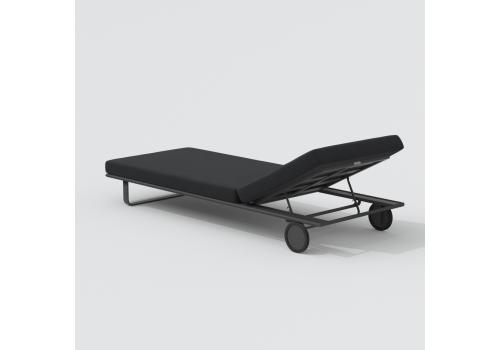  Шезлонг КОСТА на колесах черный - каркас карбон, фото 7 