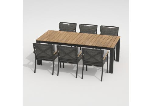  Стол обеденный ТЕЛЛА  XL из тика 300x100, фото 6 