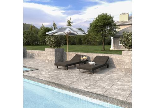  Шезлонг КОСТА на колесах маренго - каркас карбон, фото 3 