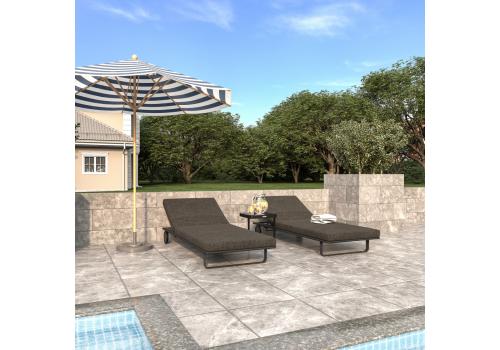  Шезлонг КОСТА на колесах маренго - каркас карбон, фото 2 