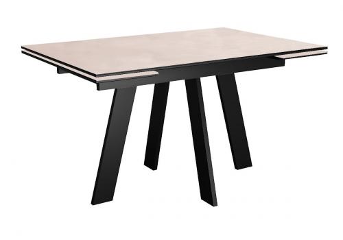  Стол DikLine SKM120 Керамика Krater Perla (бежевый матовый)/подстолье черное, фото 1 