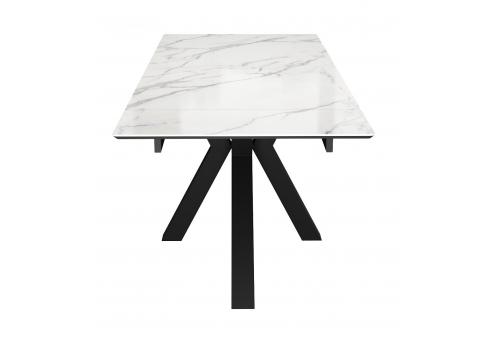  Стол DikLine SFE160 Керамика Tianshan White (белый полуглянец)/подстолье черное/опоры черные (2 уп.), фото 5 