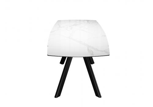  Стол DikLine KL160 керамика белый мрамор С39 глянец/опоры черные) (2 уп), фото 4 