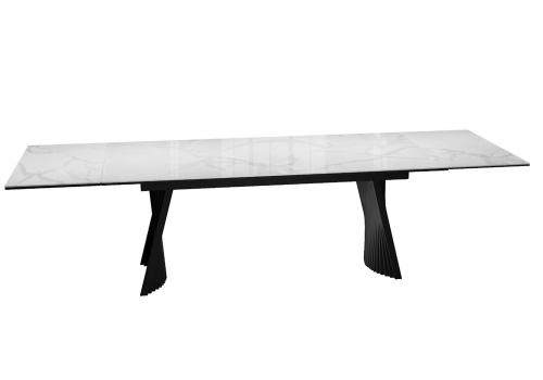  Стол DikLine KD180 керамика мрамор белый C39 глянец/опоры черные (2 уп), фото 4 