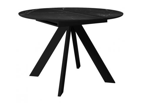  Стол DikLine SKC110 d1100 Керамика Черный мрамор/подстолье черное/опоры черные, фото 1 