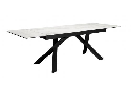  Стол DikLine KX160 керамика белый мрамор C39 глянец/опоры черные (2 уп), фото 2 