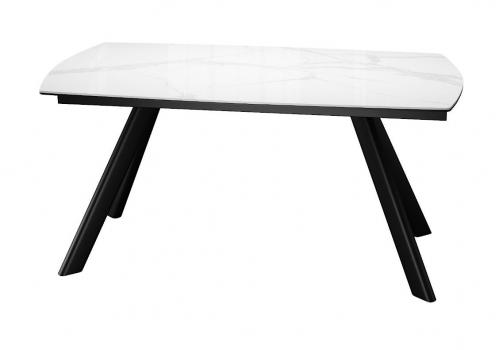 Стол DikLine KL160 керамика белый мрамор С39 глянец/опоры черные) (2 уп), фото 5 