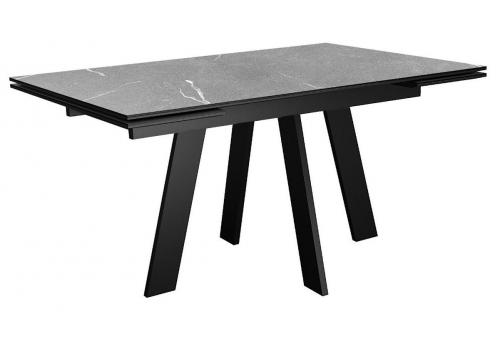  Стол DikLine SKM140 Керамика серый мрамор/подстолье черное/опоры черные (2 уп.), фото 1 