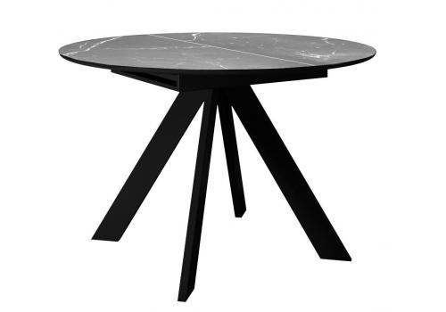  Стол DikLine SKC110 d1100 Керамика Серый мрамор/подстолье черное/опоры черные, фото 1 