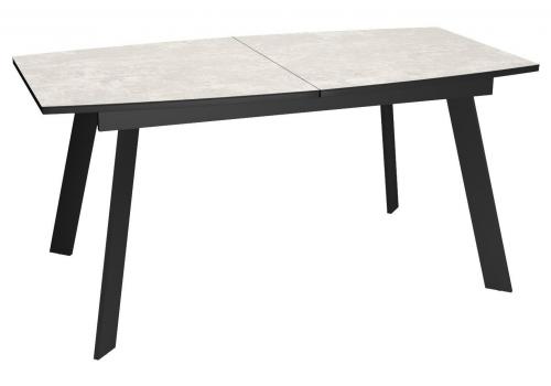  Стол DikLine XL160 хромикс белый/черный / опоры черные, фото 1 