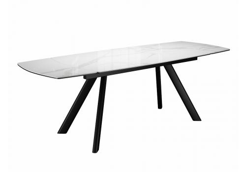  Стол DikLine KL160 керамика белый мрамор С39 глянец/опоры черные) (2 уп), фото 8 