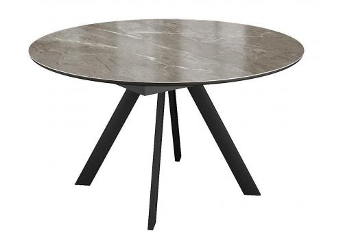  Стол DikLine SKC120 d1200 Керамика Tundra Gris (темно-серый суперглянец)/подстолье черное/опоры черные, фото 1 