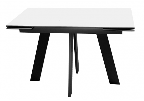  Стол DikLine SKM120 Керамика Mono white (белый матовый)/подстолье черное,, фото 5 