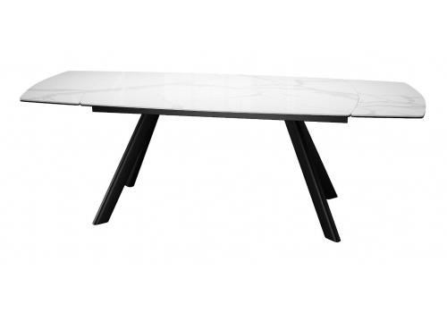  Стол DikLine KL160 керамика белый мрамор С39 глянец/опоры черные) (2 уп), фото 3 