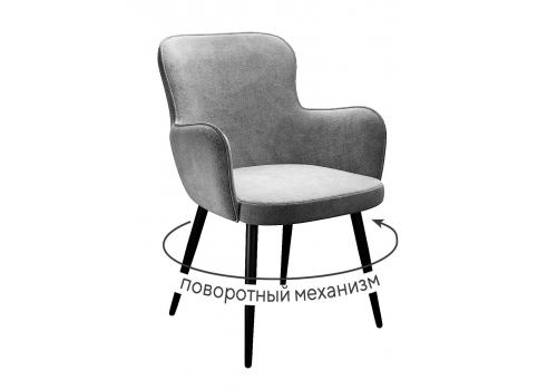  Стул DikLine 503 поворотный TW09 светло-серый, ножки черные, фото 1 