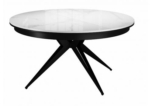  Стол DikLine KW120 керамика белый мрамор C11 глянец/опоры черные (2 уп), фото 3 