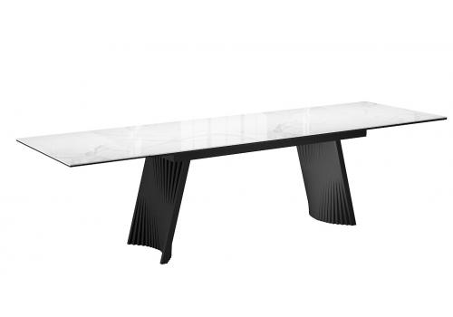  Стол DikLine KD180 керамика мрамор белый C39 глянец/опоры черные (2 уп), фото 2 