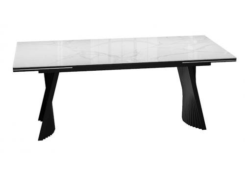  Стол DikLine KD180 керамика мрамор белый C39 глянец/опоры черные (2 уп), фото 3 