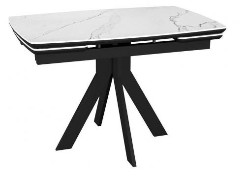  Стол DikLine DKU120 Керамика Белый мрамор/подстолье черное/опоры черные (2 уп.), фото 1 