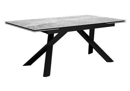  Стол DikLine KX160 керамика серый мрамор C31 глянец/опоры черные (2 уп), фото 1 