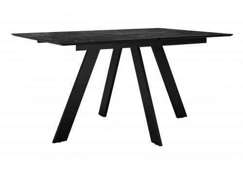  Стол DikLine DKD140, керамика 140(180)х80, мрамор черный матовый, опоры черные (2 уп.), фото 1 