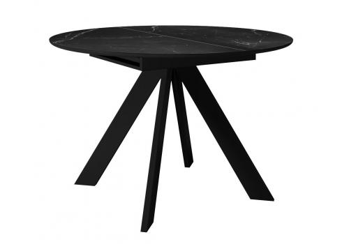  Стол DikLine SKC90 d900 Керамика Черный мрамор/подстолье черное/опоры черные, фото 1 