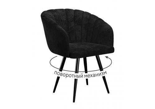  Стул DikLine 442 поворотный, M18 черный, ножки черные, фото 1 