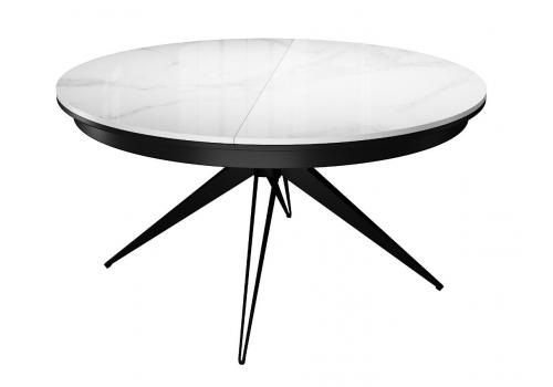  Стол DikLine KW120 керамика белый мрамор C11 глянец/опоры черные (2 уп), фото 5 