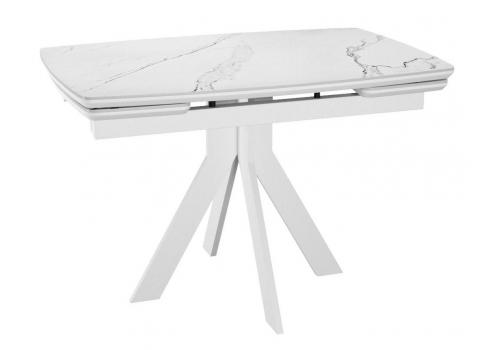  Стол DikLine DKU120 Керамика Белый мрамор/подстолье белое/опоры белые (2 уп.), фото 1 