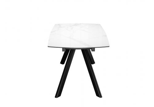  Стол DikLine KL160 керамика белый мрамор С39 глянец/опоры черные) (2 уп), фото 6 