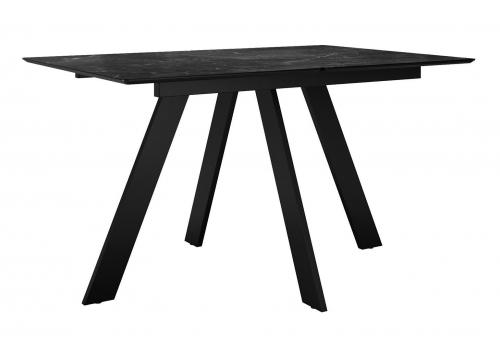  Стол DikLine DKD120, керамика 120(160)х80, мрамор черный матовый, опоры черные (2 уп.), фото 1 