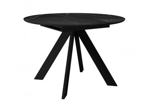  Стол DikLine SKC100 d1000 Керамика Черный мрамор/подстолье черное/опоры черные, фото 1 