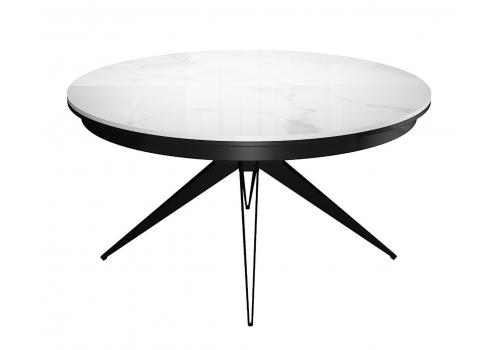  Стол DikLine KW120 керамика белый мрамор C11 глянец/опоры черные (2 уп), фото 8 