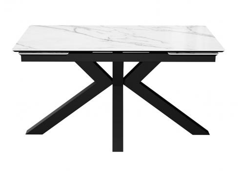 Стол DikLine SFE160 Керамика Tianshan White (белый полуглянец)/подстолье черное/опоры черные (2 уп.), фото 3 