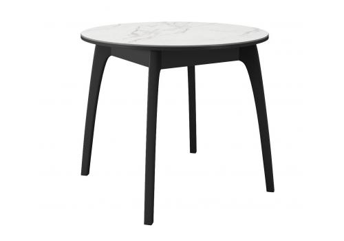  Стол DikLine MK46 Керамика Белый мрамор/подстолье черное/опоры черные, фото 1 