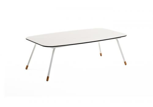  "Верона" журнальный стол из HPL 120х65, H40, каркас белый муар, цвет столешницы "молочный", фото 1 