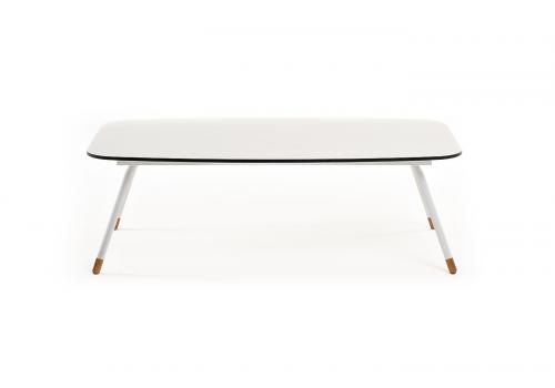  "Верона" журнальный стол из HPL 120х65, H40, каркас белый муар, цвет столешницы "молочный", фото 2 