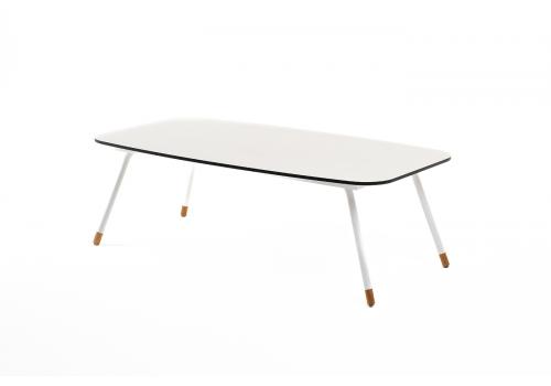  "Верона" журнальный стол из HPL 120х65, H40, каркас белый муар, цвет столешницы "молочный", фото 3 