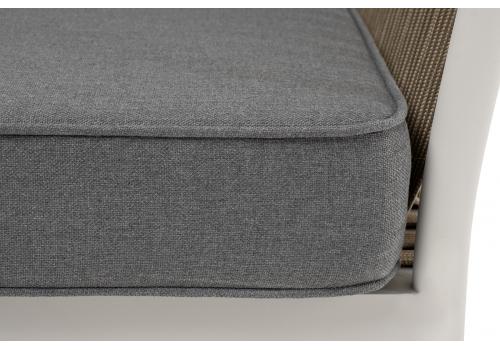  "Касабланка" кресло плетеное из роупа, каркас алюминий светло-серый (RAL7035) муар, роуп серо-коричневый 23мм, ткань серая 017, фото 7 